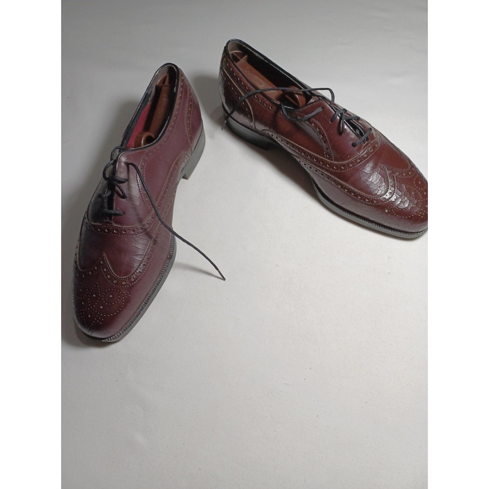 Florsheim Comfortech Shoes Mens Size‎ 9 Brown Leather Wingtip Brogue Dress 30360